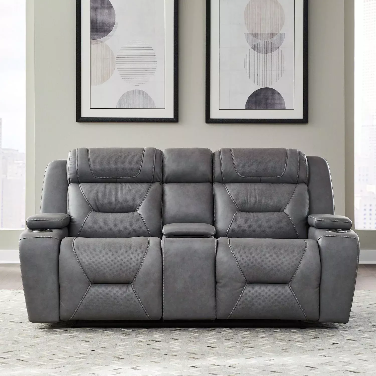 Chapman Dual Power Zero Gravity Loveseat with Console