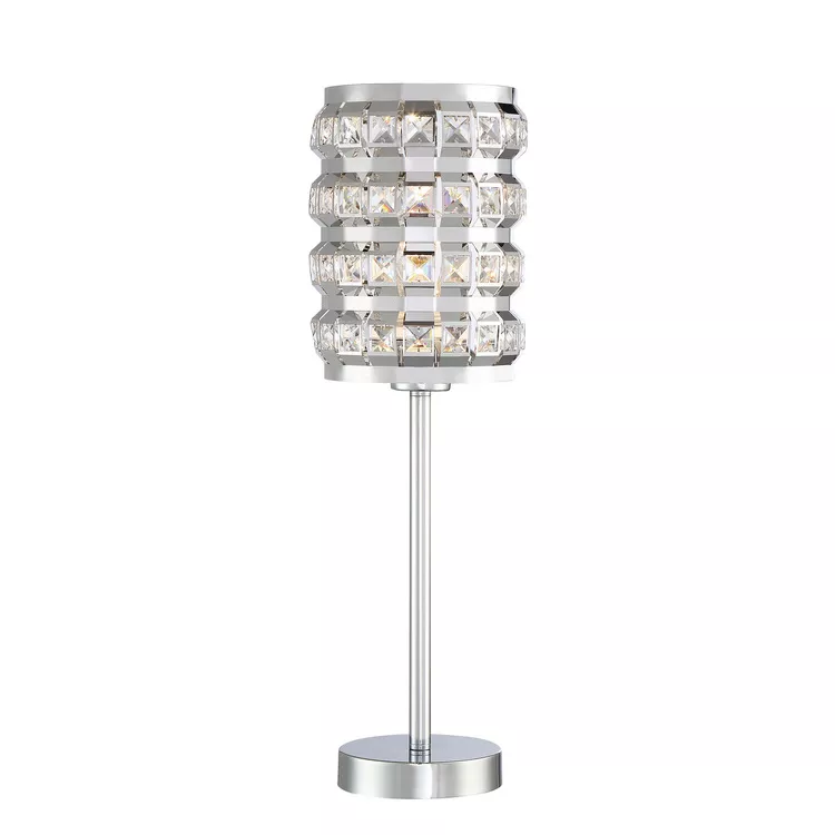 Chrome/Steel/Crystal Table Lamp 60W Type A - Lite Source