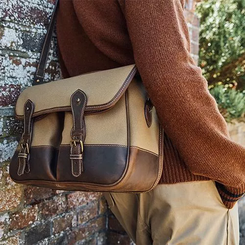 Clipper Canvas Satchel Briefcase by Tusting