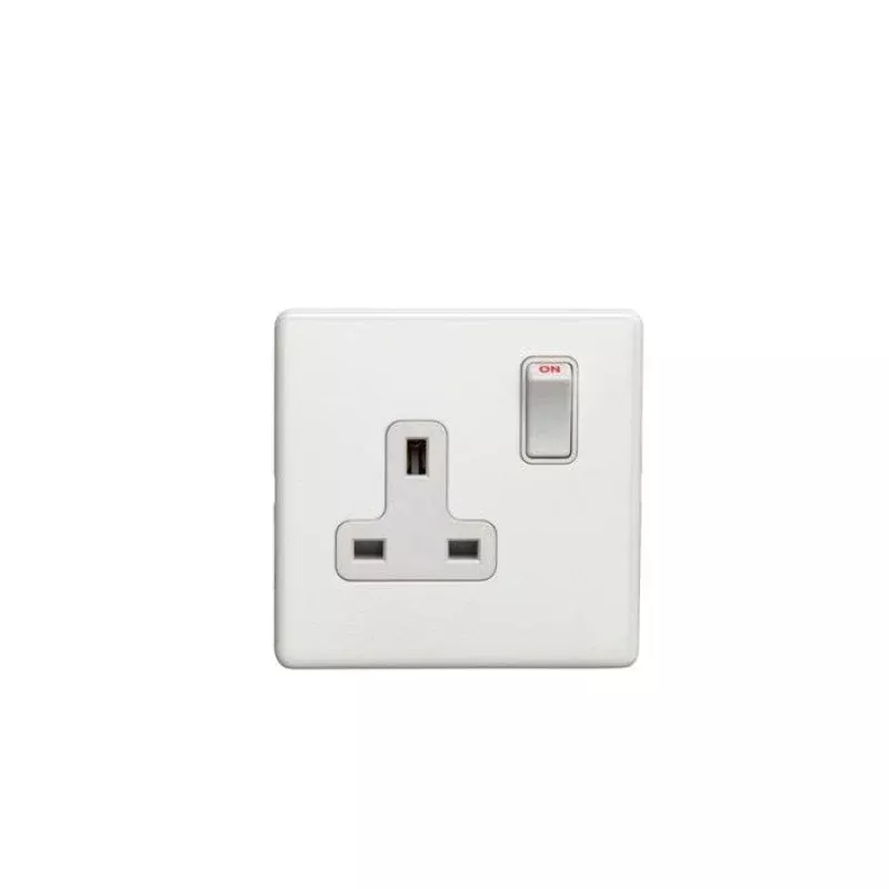 Concealed 3mm 1 Gang Socket - Matt White