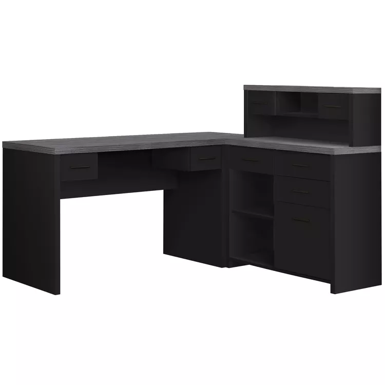 Corner L-Shaped Computer Desks w/ Storage & Laminate Top