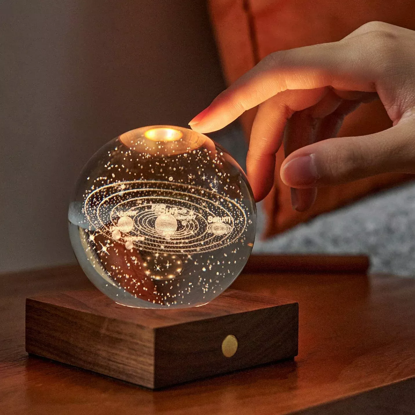 Crystal Ball Galaxy Night Light with 3 Light Settings