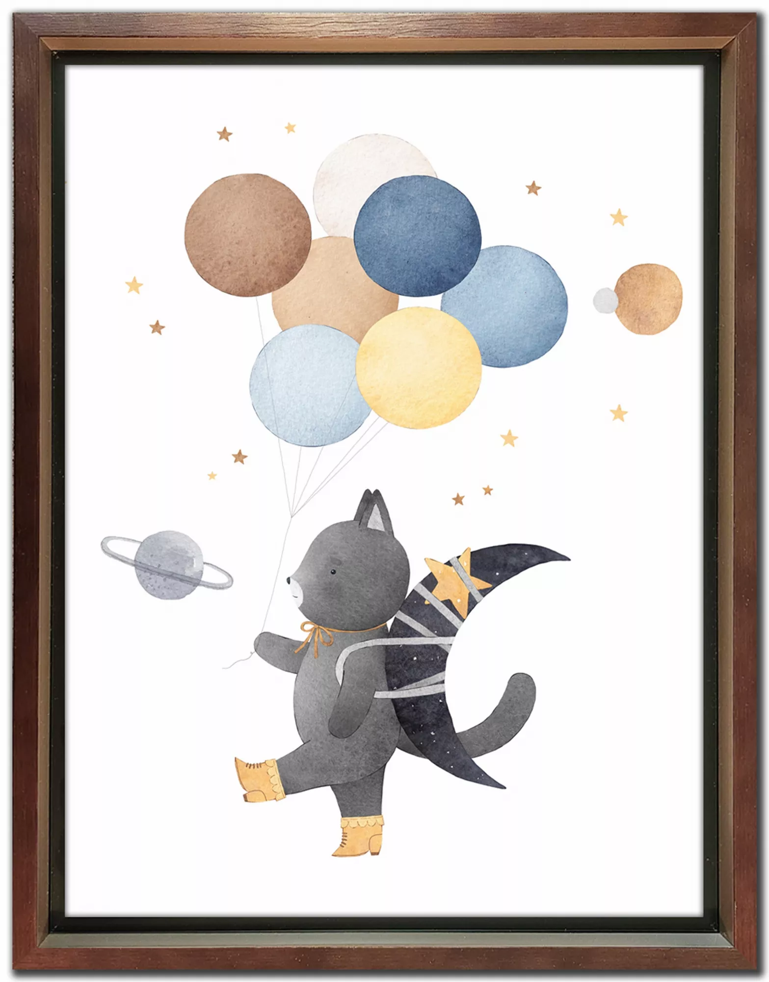 Cute Cat And The Moon