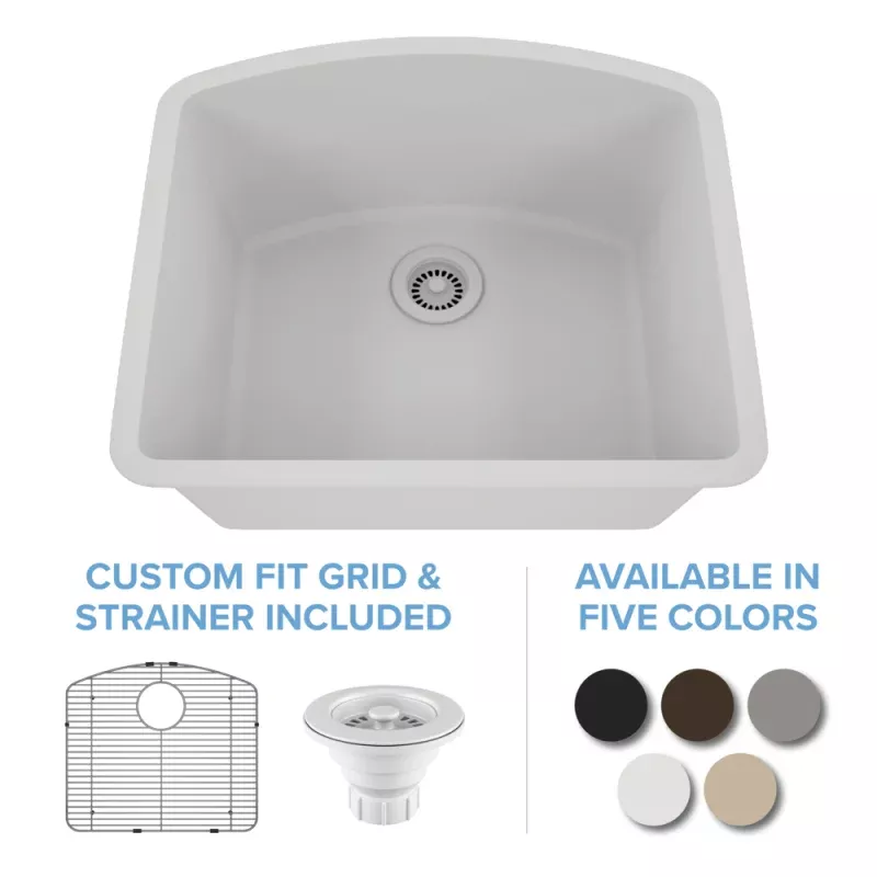 D-Shaped Quartz Composite Kitchen Sink