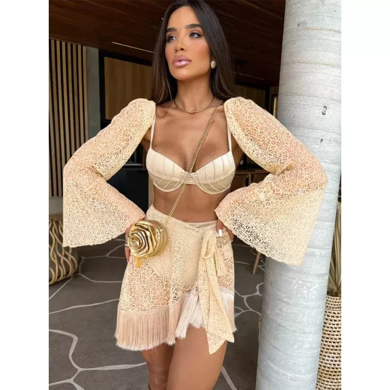 Deanea Tassel three piece swimsuit