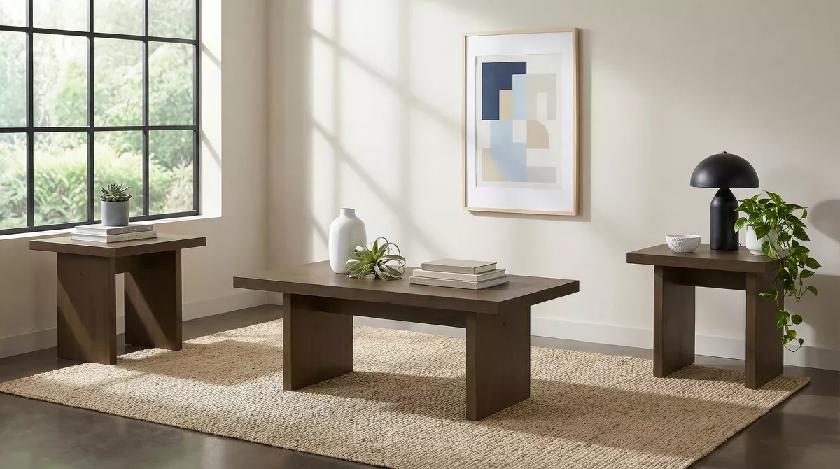 Decker 3-piece Coffee and End Table Set Walnut