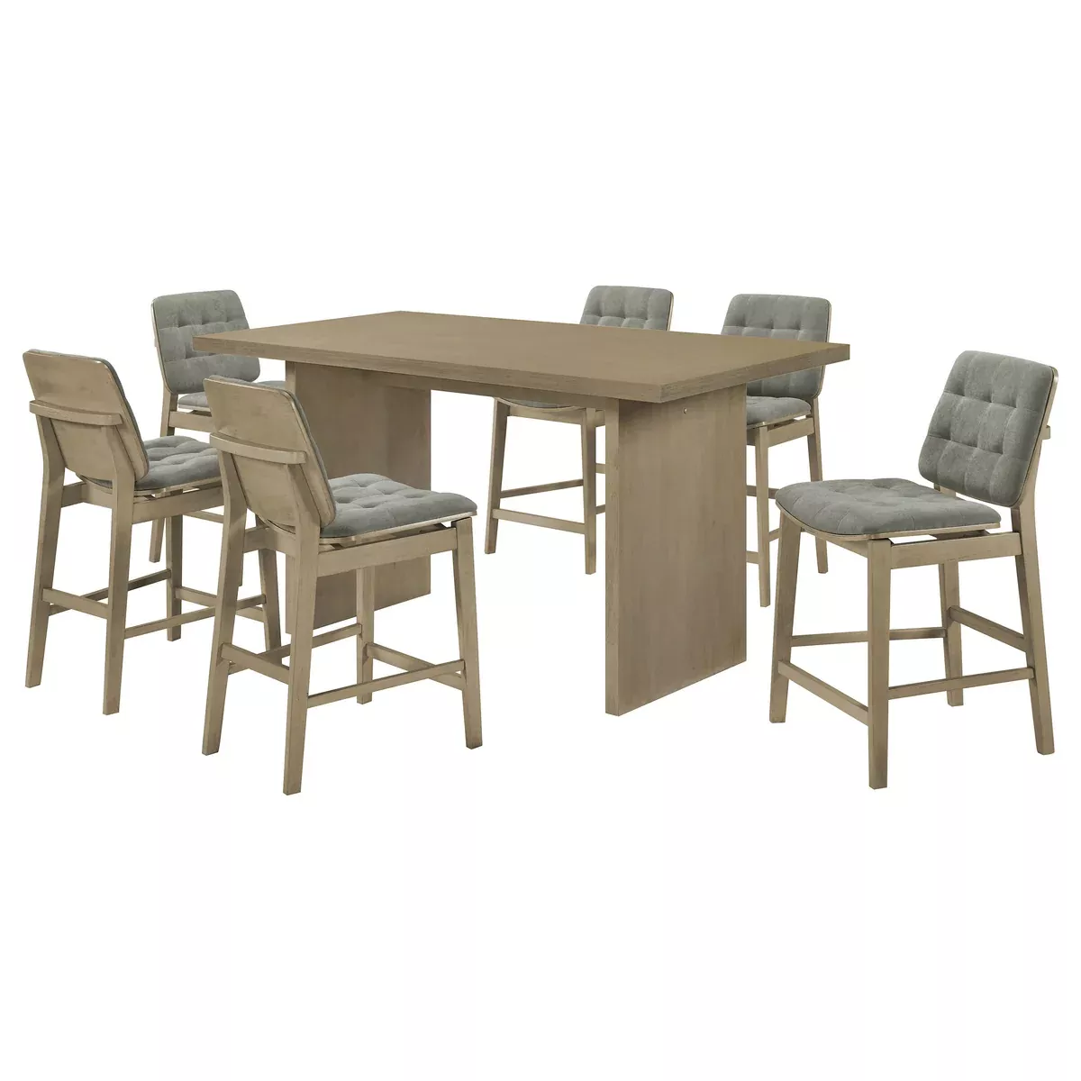 Decker 7-piece 70-inch Rectangular Counter Height Dining Set Grey and Natural Oak