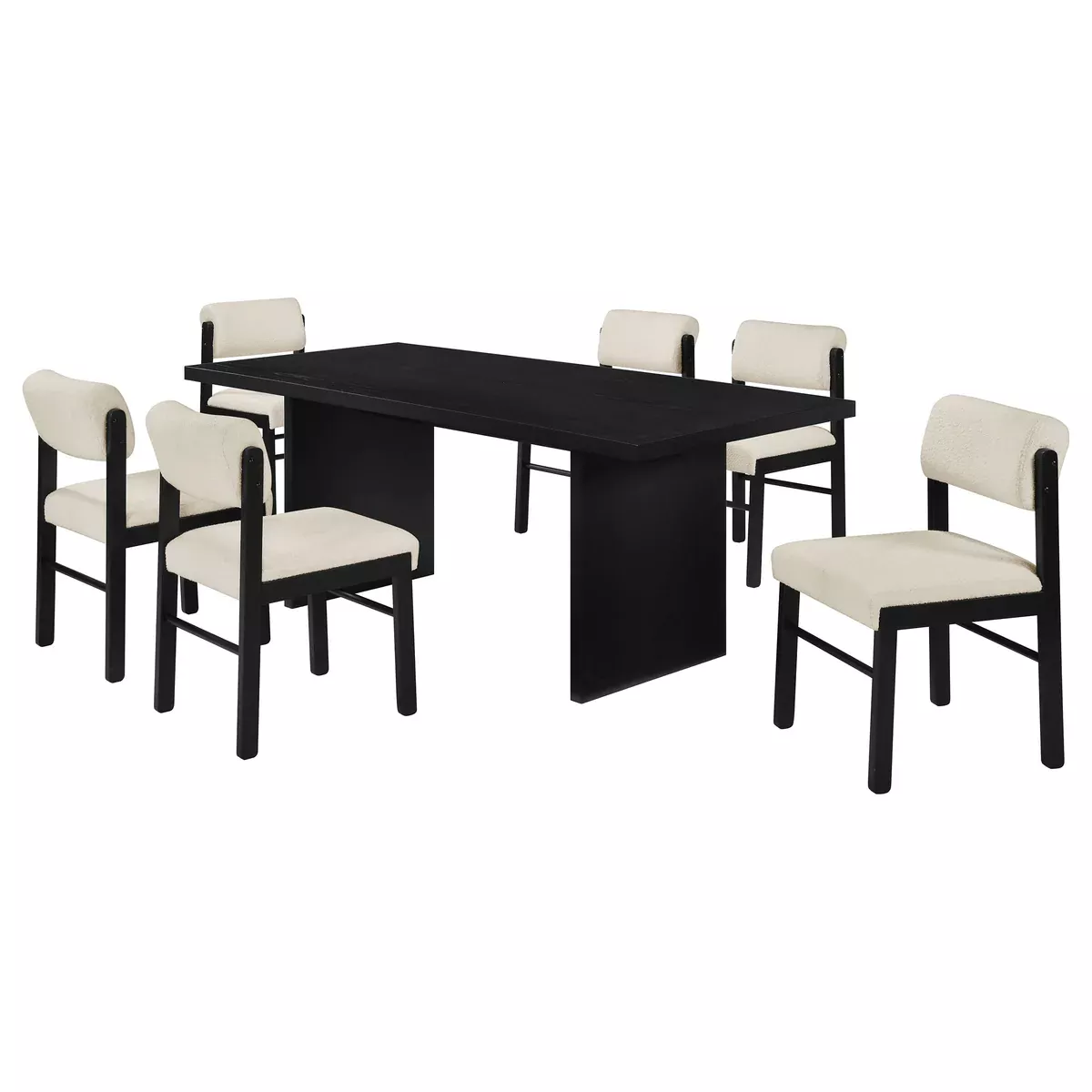 Decker 7-piece 82-inch Rectangular Dining Set Cream and Black
