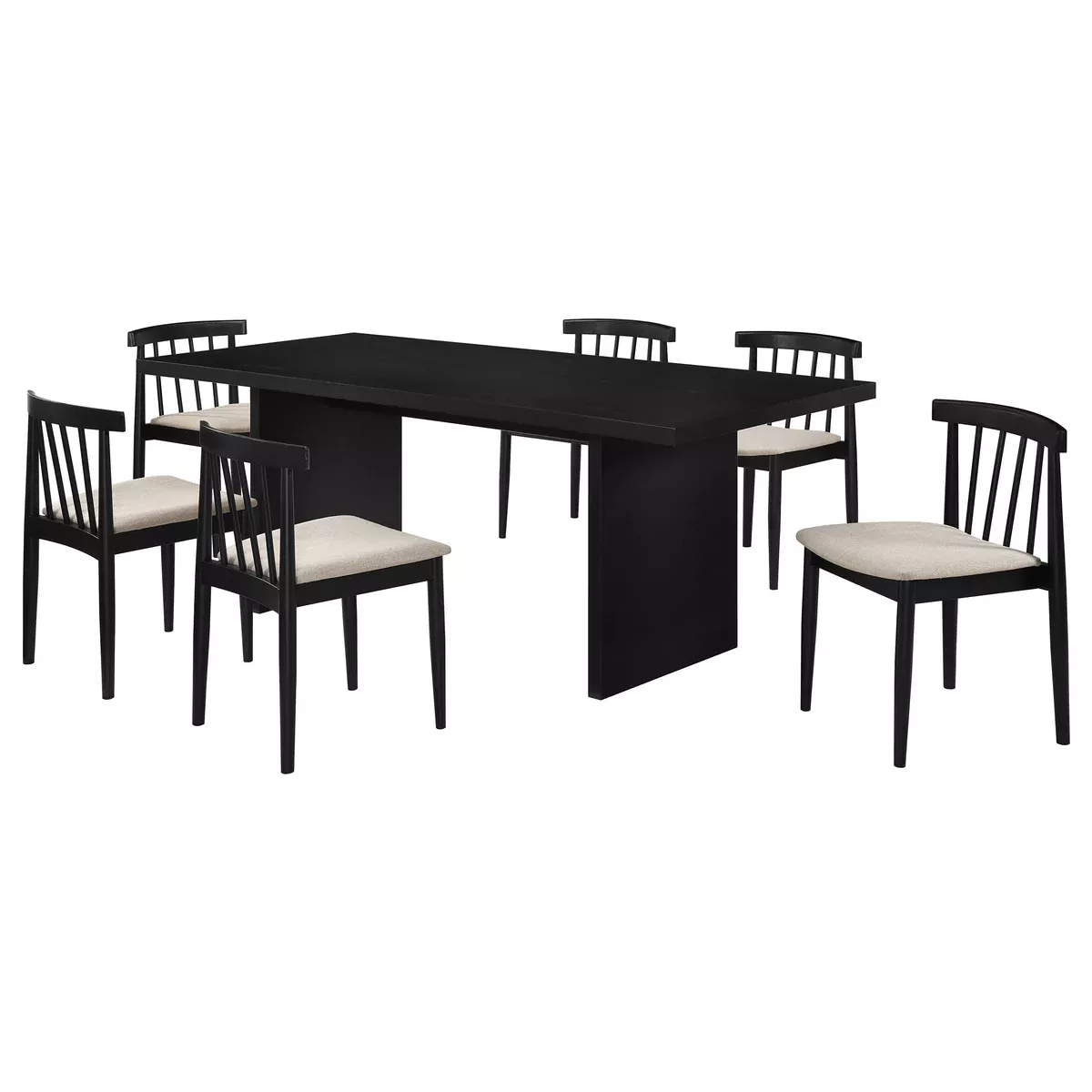 Decker 7-piece 82-inch Rectangular Dining Set Wheat and Black