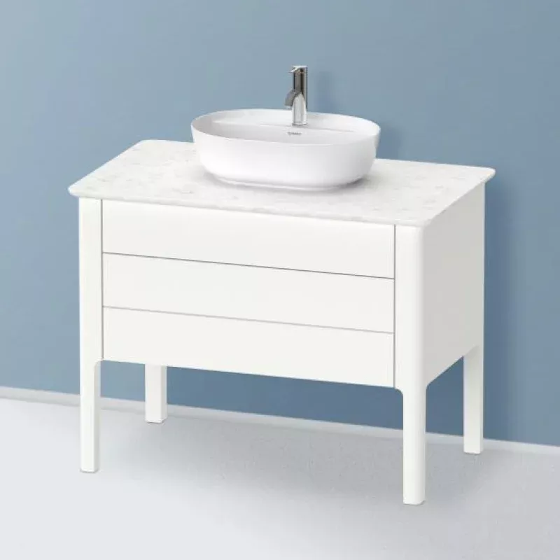 Duravit Luv vanity unit for countertop, with 2 pull-out compartments silk