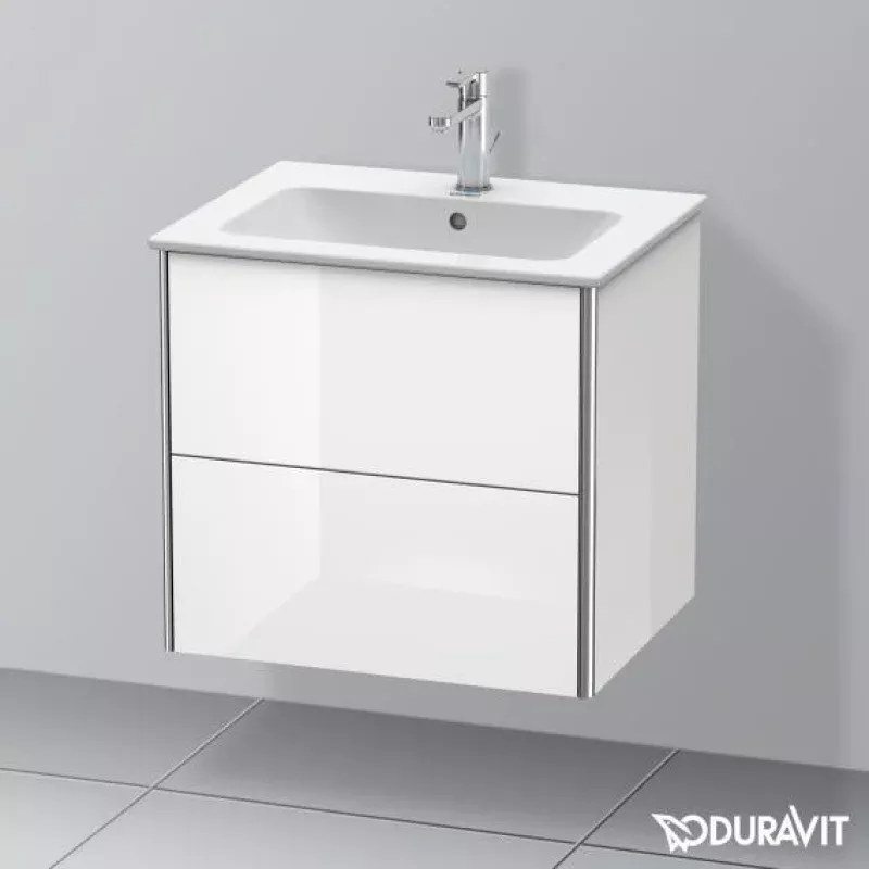 Duravit XSquare vanity unit with 2 pull-out compartments white high gloss