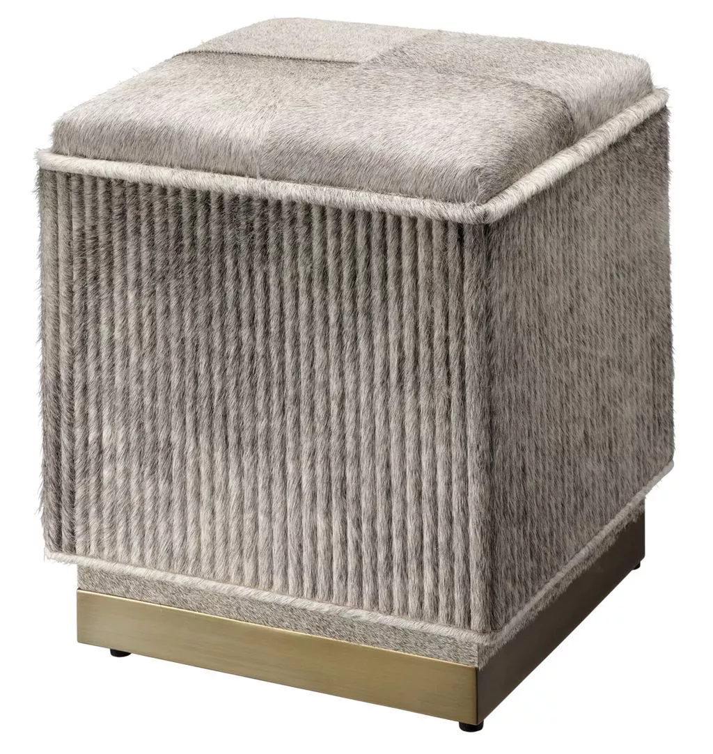 Easton Ottoman, Grey Hide