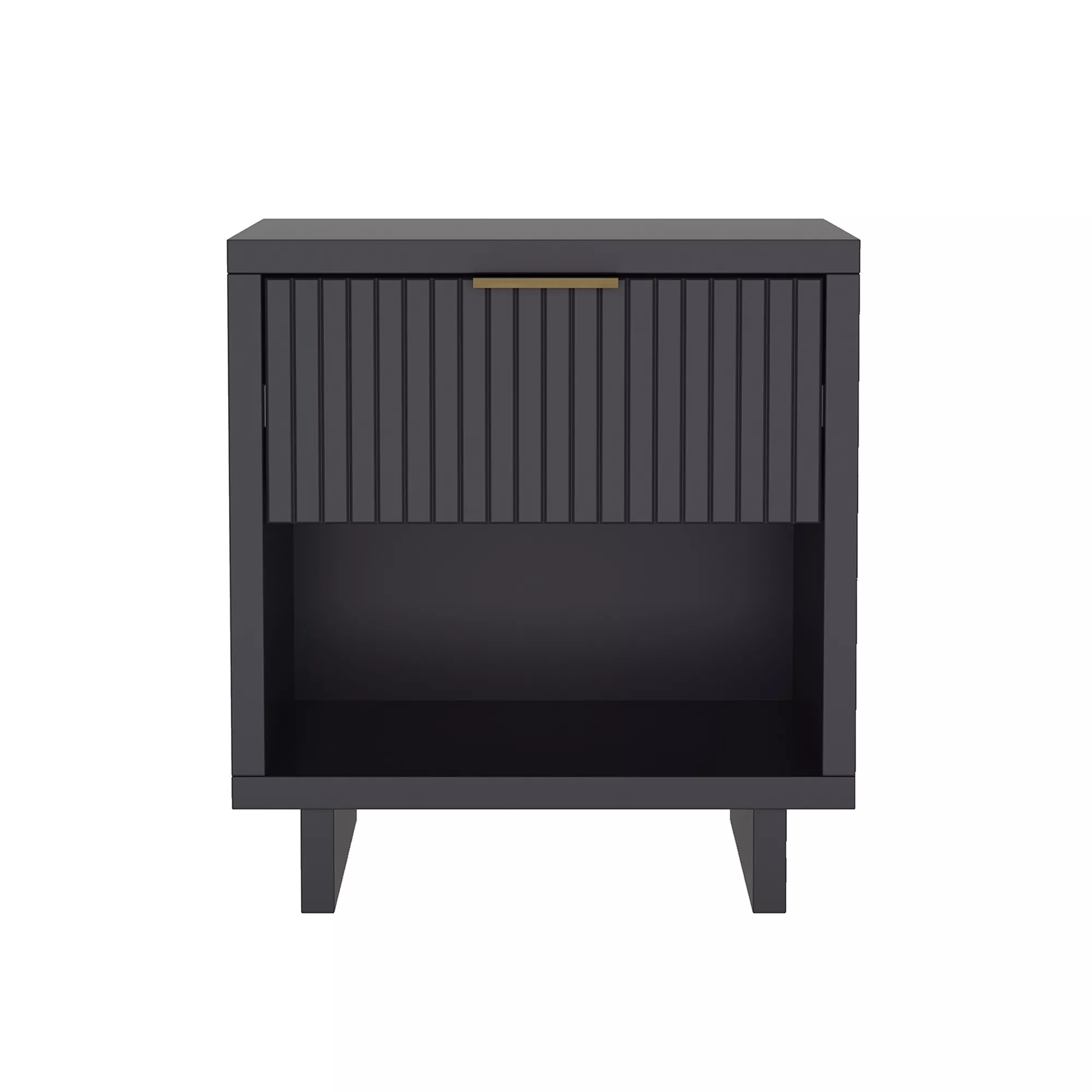 Elara 1-Drawer Gray Nightstand