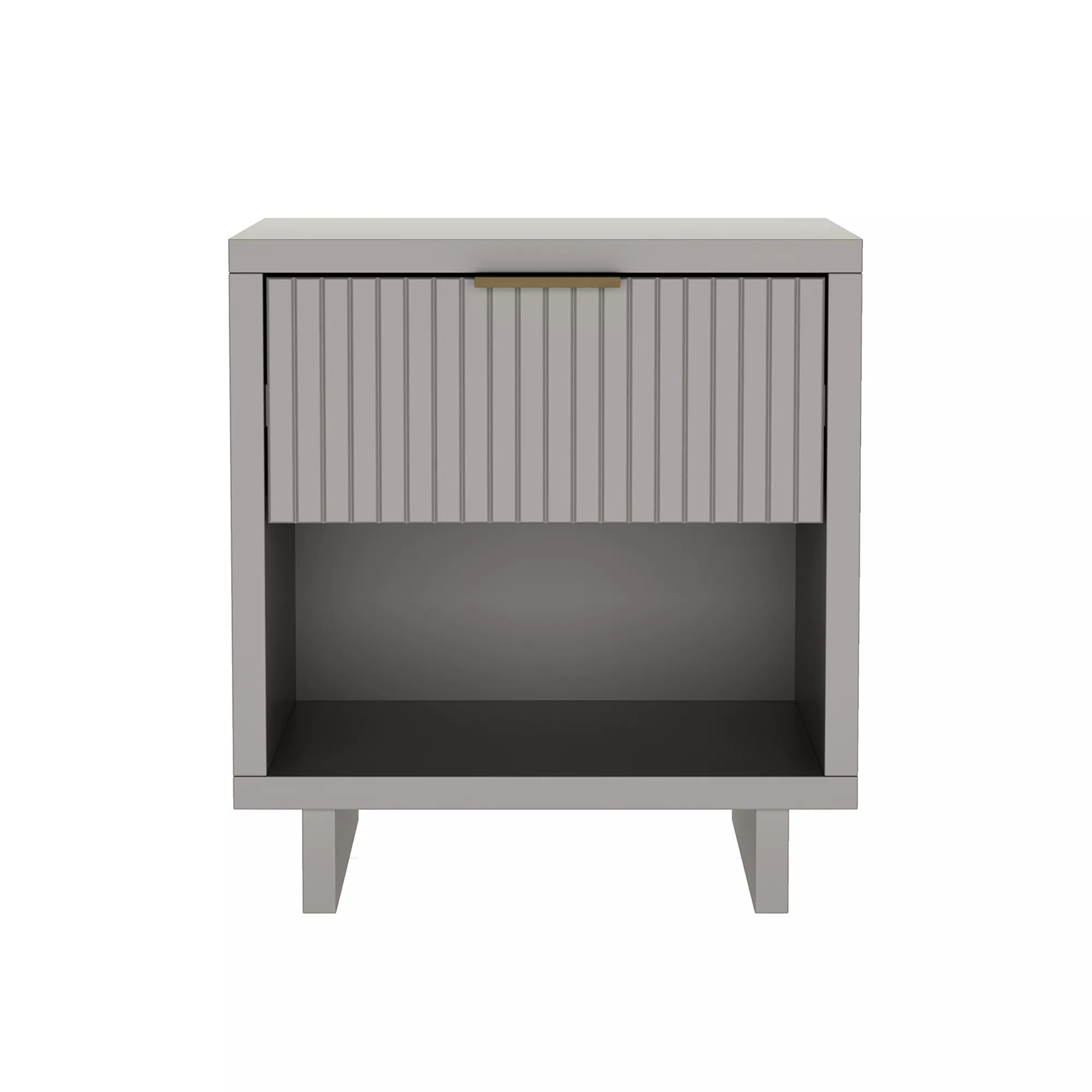 Elara 1-Drawer Light Gray Nightstand