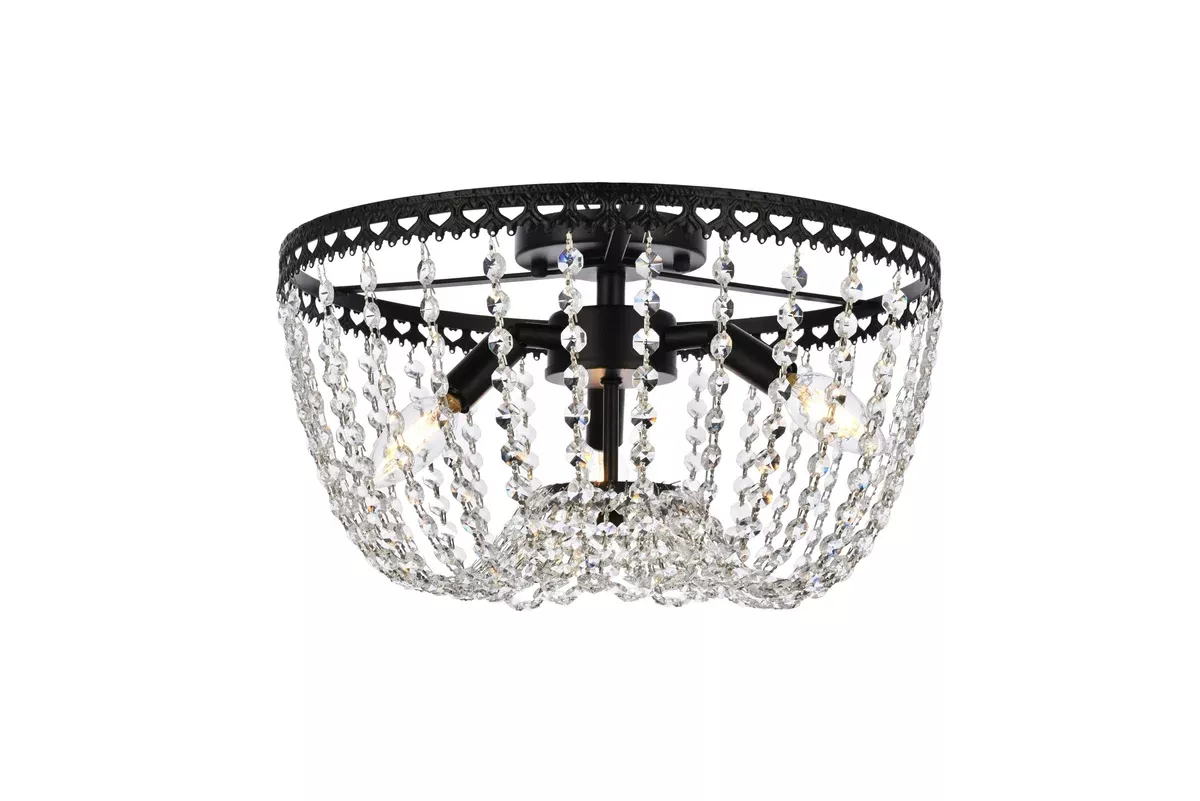 Elegant Lighting Flush Mount Light 1112F16BK
