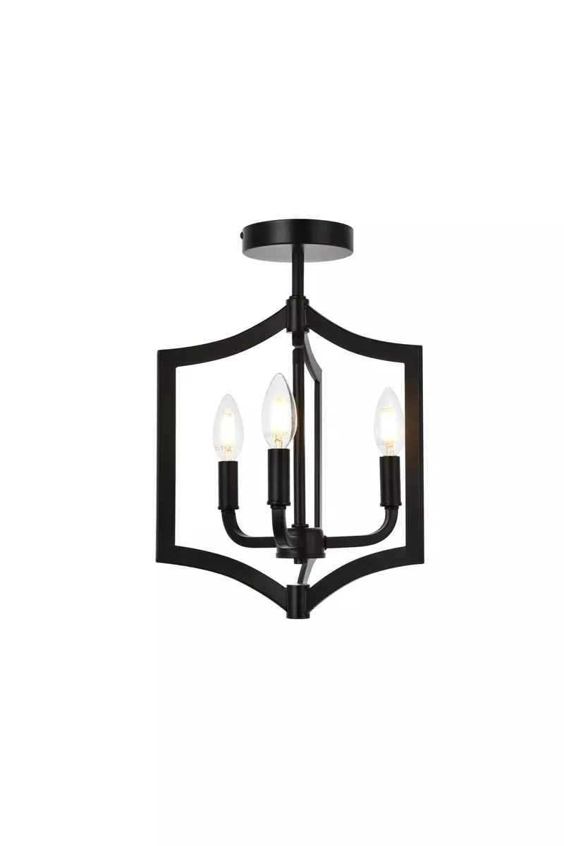 Elegant Lighting Flush Mount Light LD7067F12BK