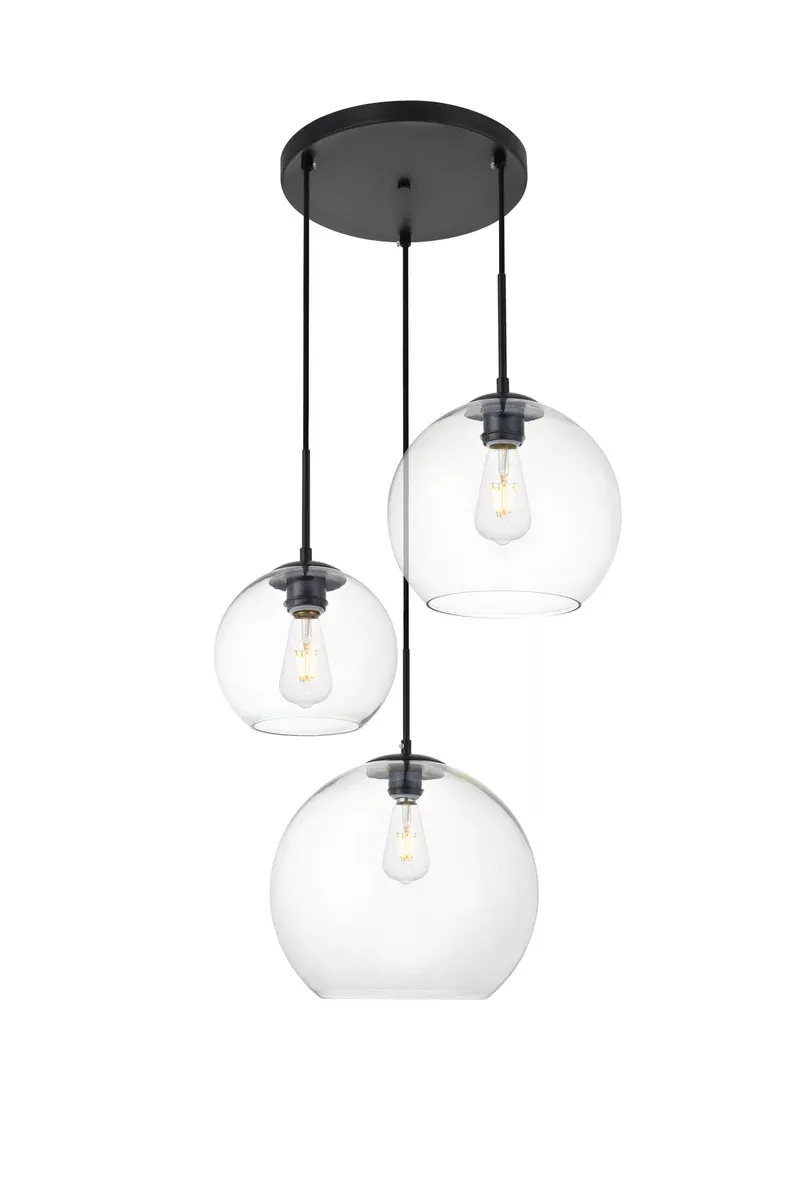 Elegant Lighting Pendant Light LD2218BK