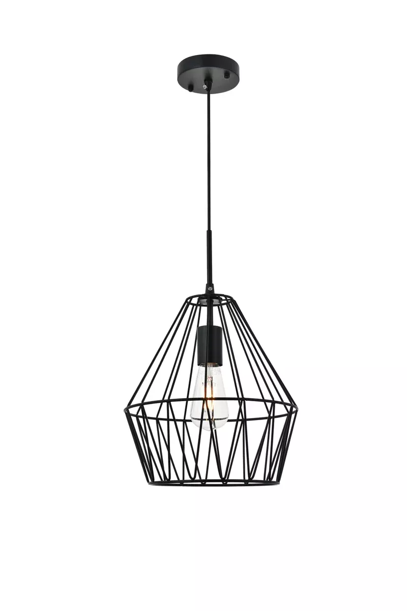 Elegant Lighting Pendant Light LD4008D11BK