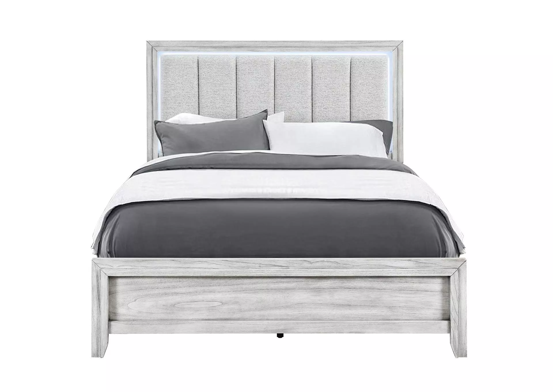 ELSIE GREY QUEEN BED WITH LED