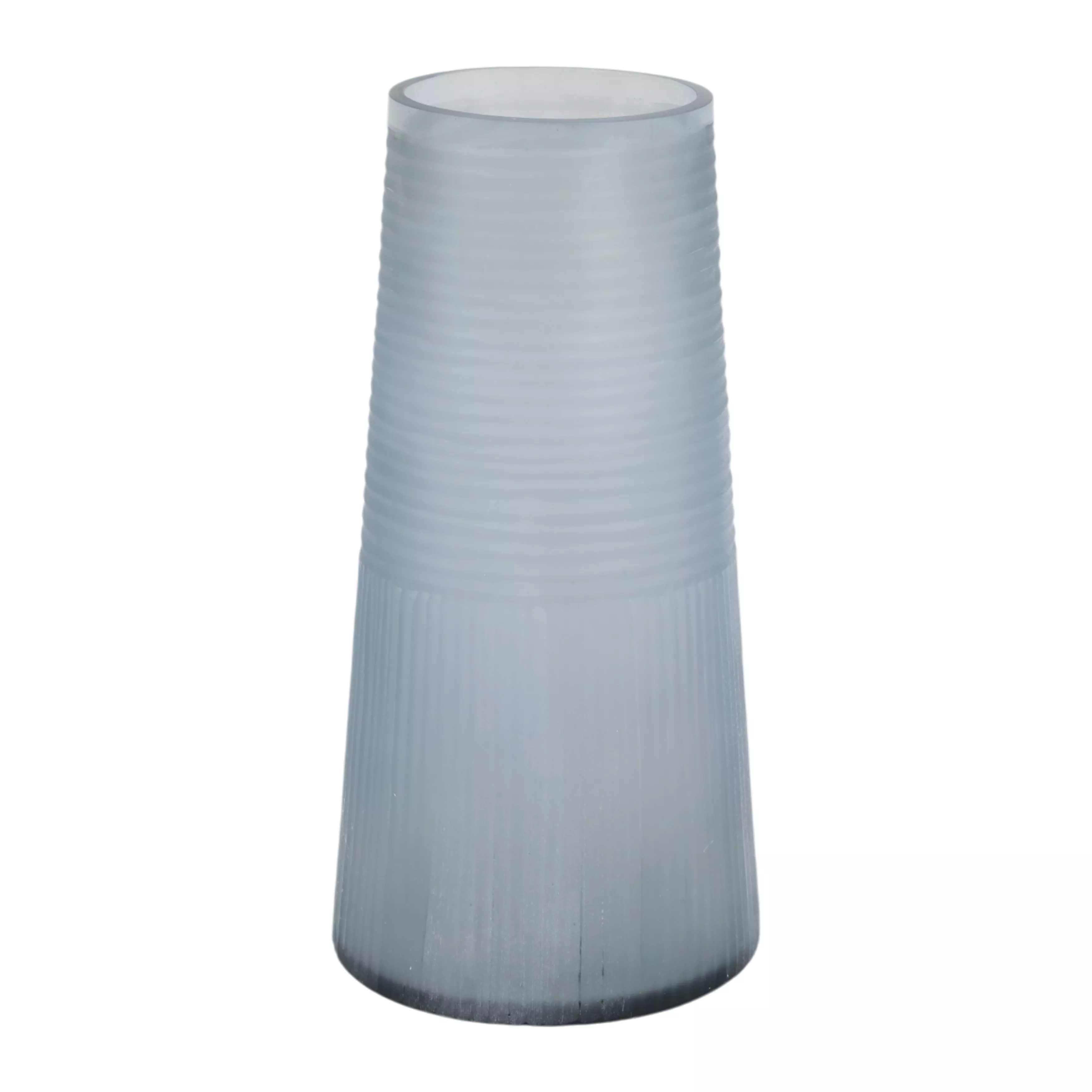 Etched Lines Tapered Vase Blue