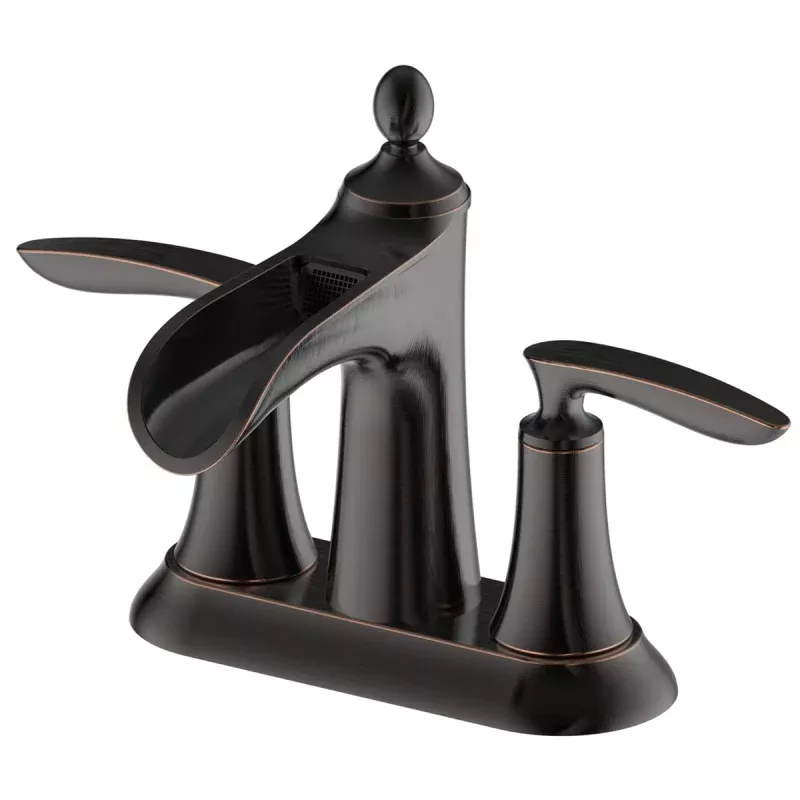 Evaline Two Handle Bathroom Faucet with Brass Pop-Up
