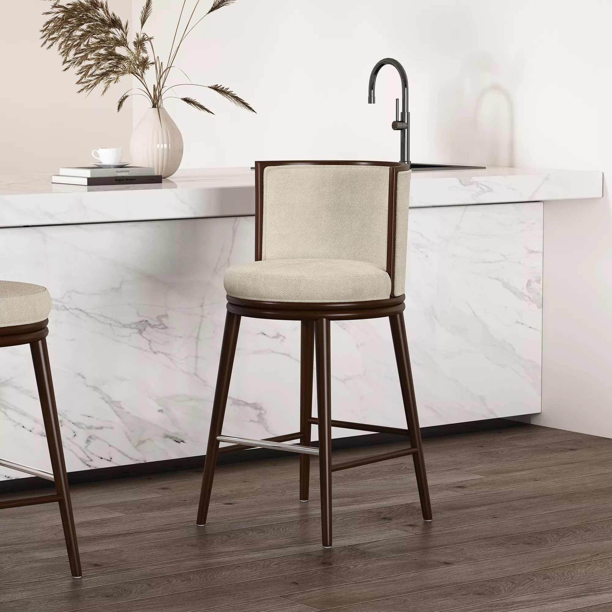 Evalyn Cream Bar Stool