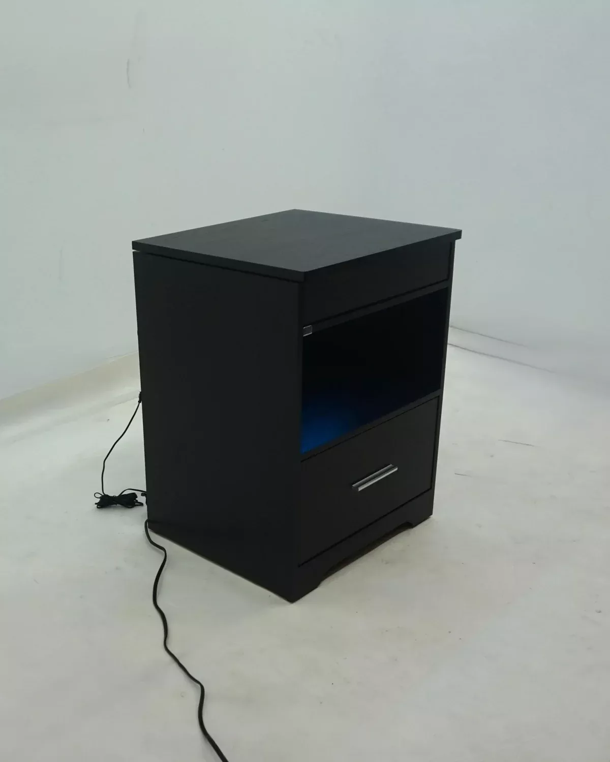 Fabre 1-drawer Extendable Top Nightstand Bedside Table Black Ash
