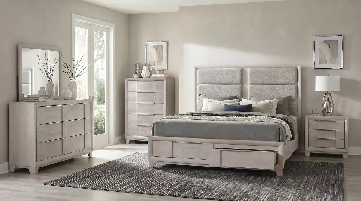 Farre 5-piece Eastern King Bedroom Set Washed Grey