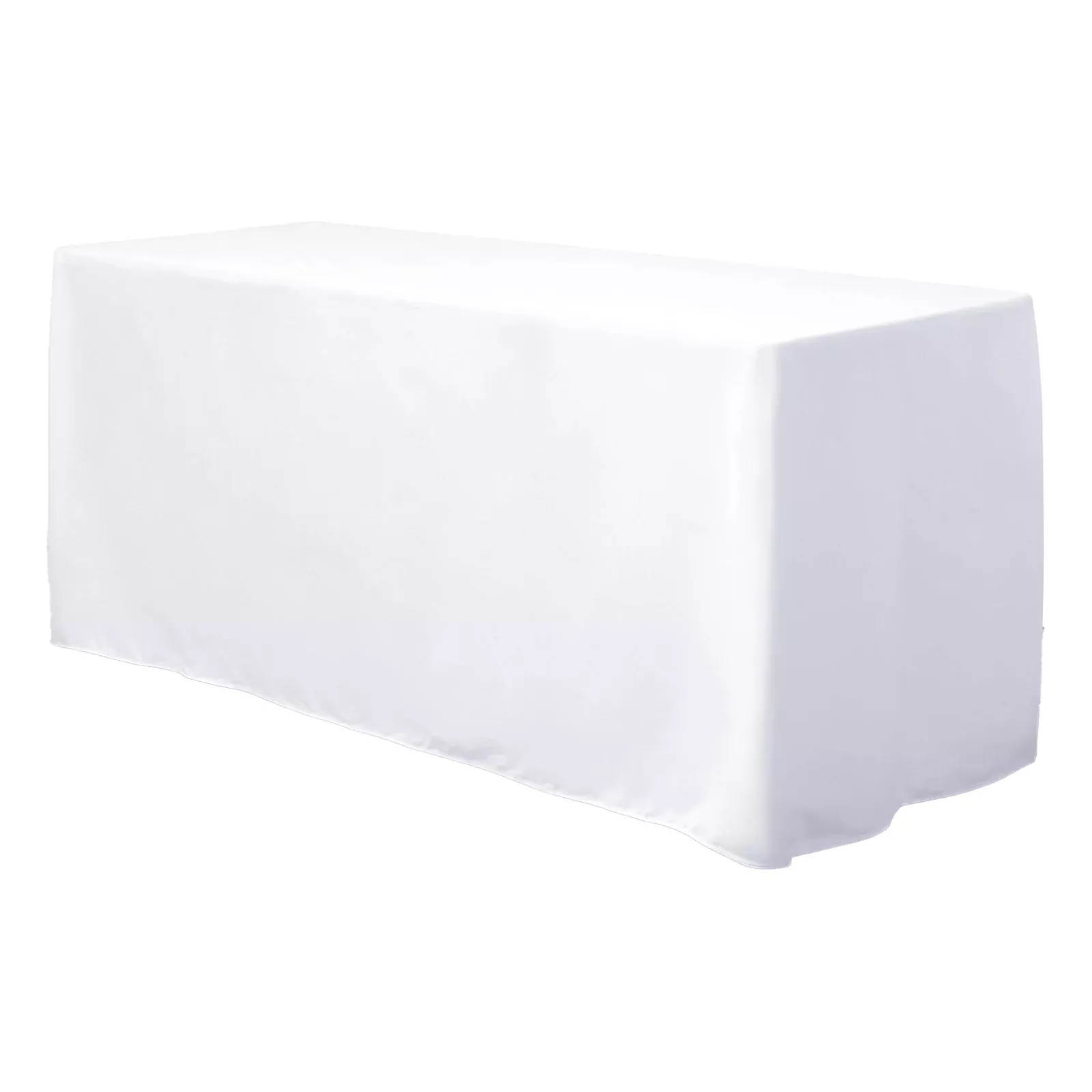 Fitted Polyester 48"x30" Rectangle Tablecloth White - Durable Table Cover for Everyday Use