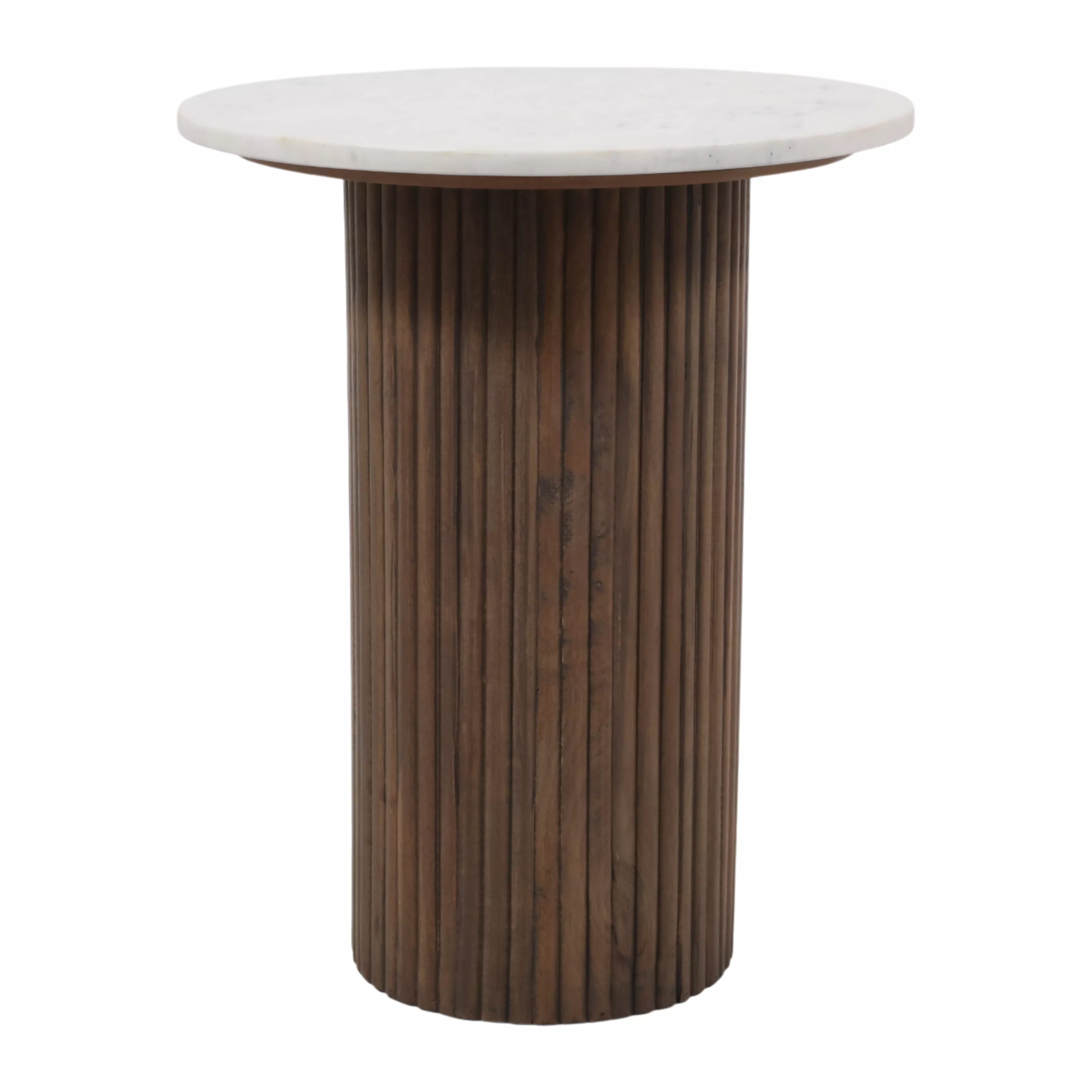 Fluted Base Travertine Table