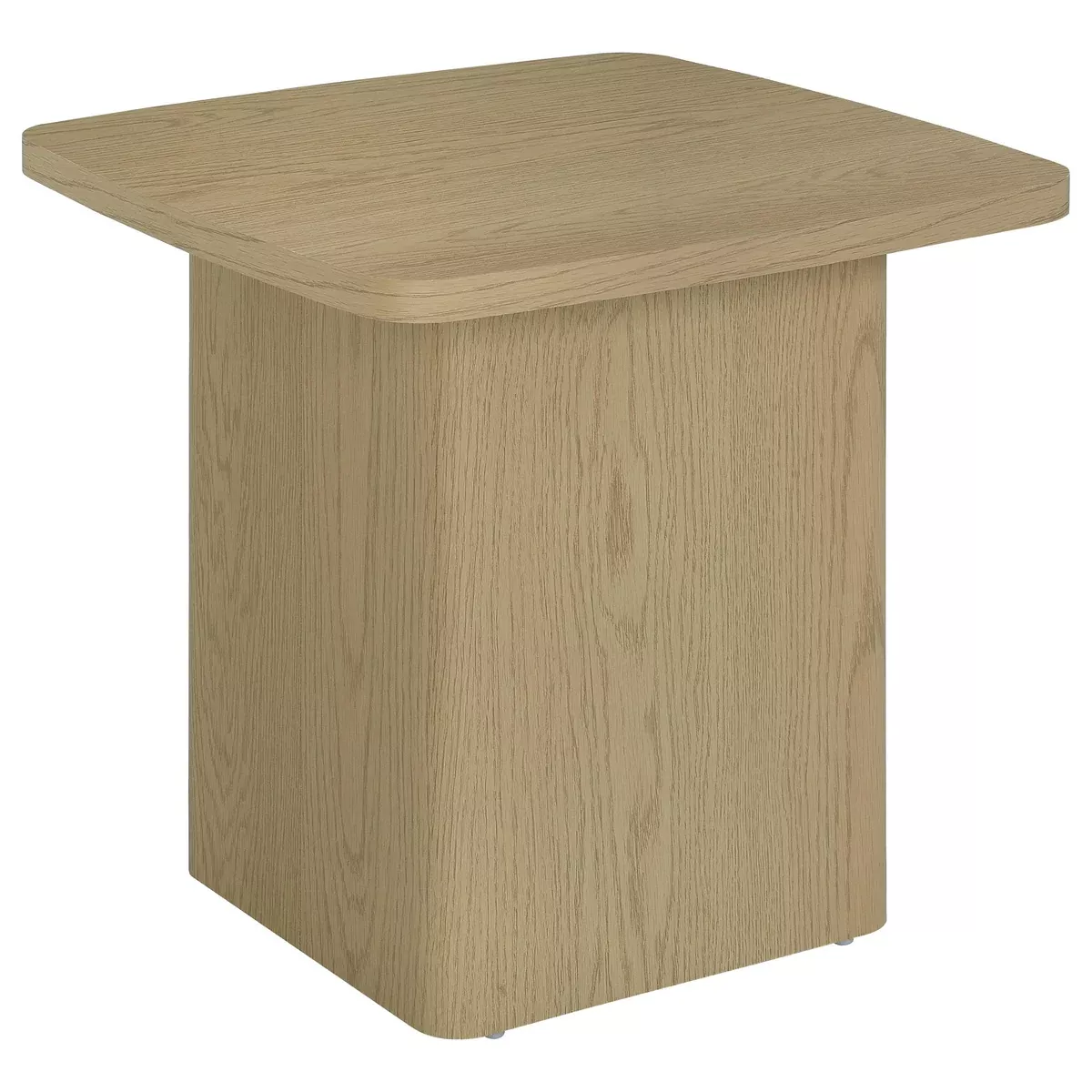Fraser Transitional Square Pedestal End Table in Greige