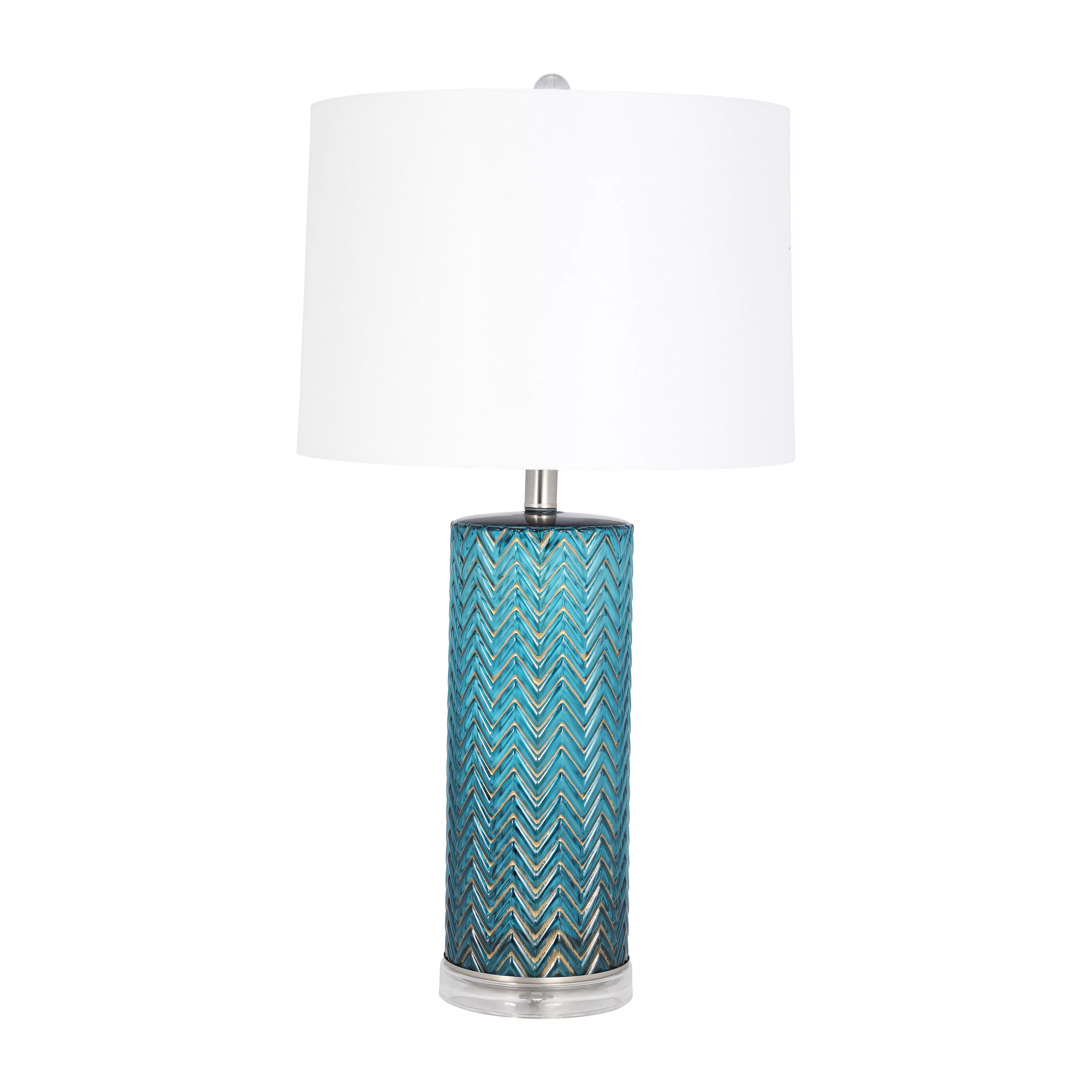 Glass 28" Chevron Table Lamp