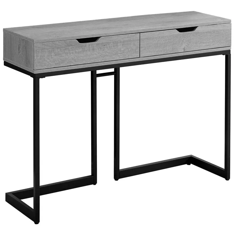 Grey Black Modern Accent Table Console Sofa Storage