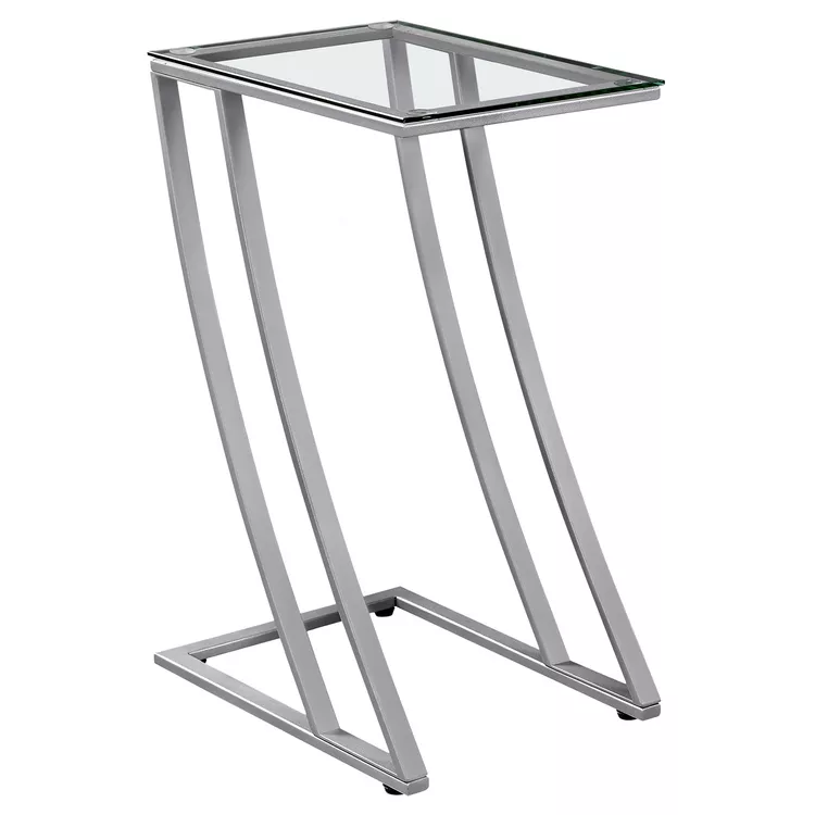 Grey Contemporary C-Shaped Accent Table