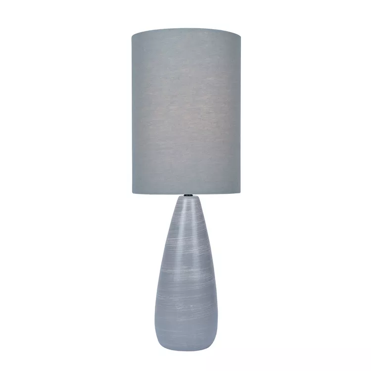 Grey Linen Shade Table Lamp E27 60W - Lite Source