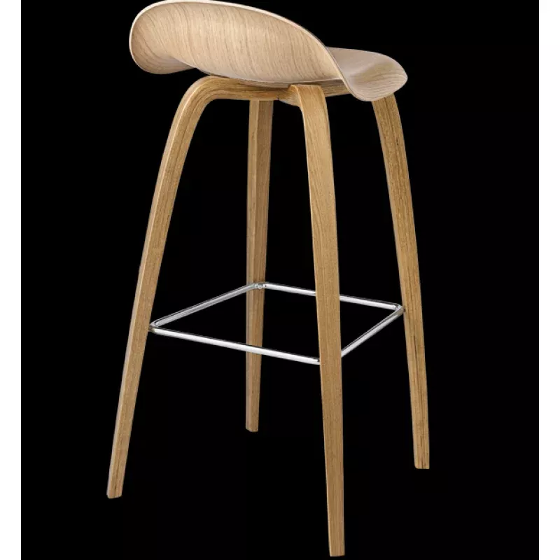 Gubi 3D Bar Stool - Wood Shell