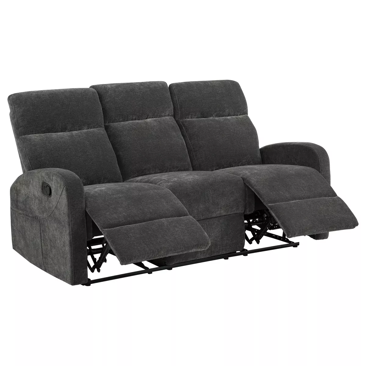 Hamilton Chenille Manual Reclining Sofa Charcoal Grey