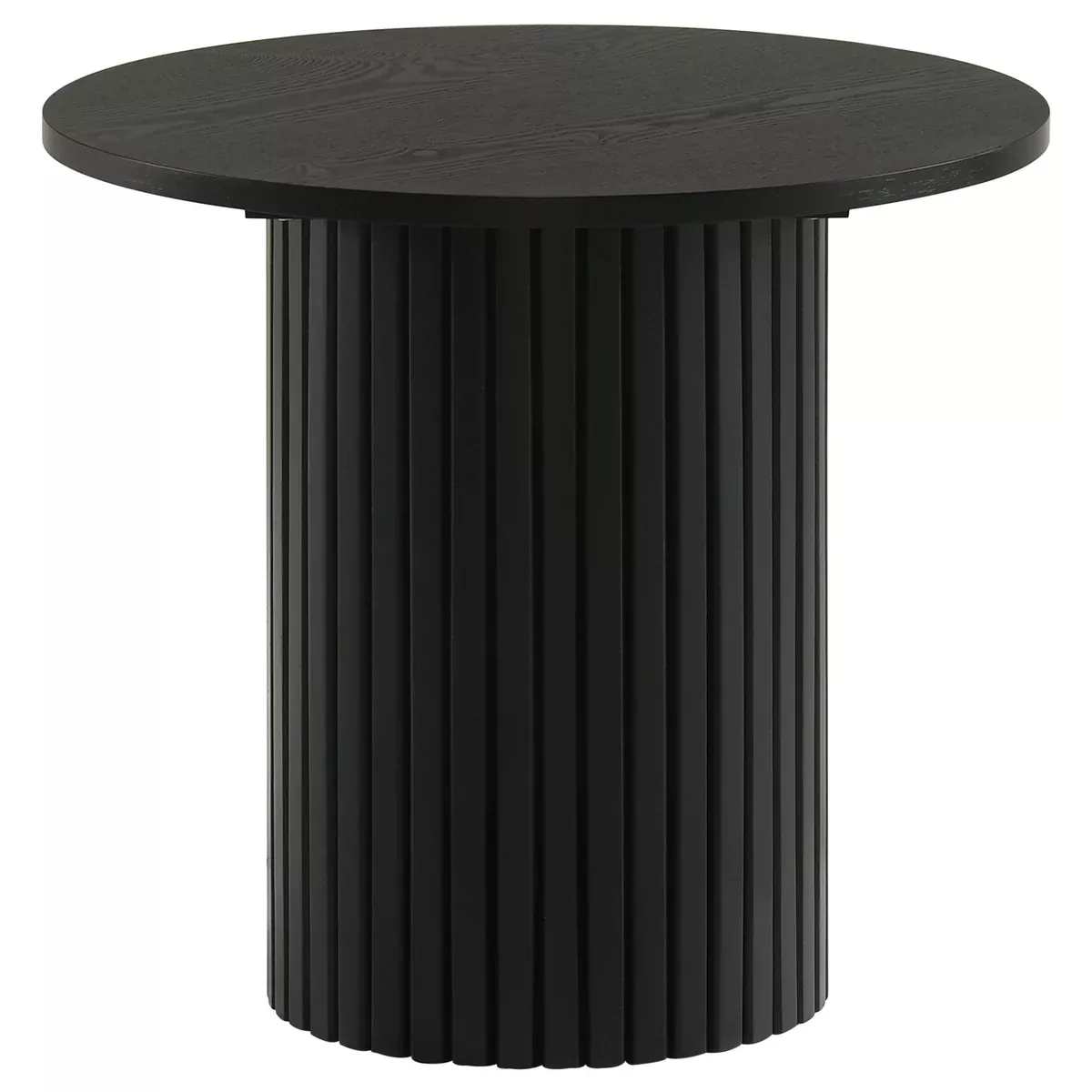 Hamlyn Round Fluted Occasional Side End Table Black
