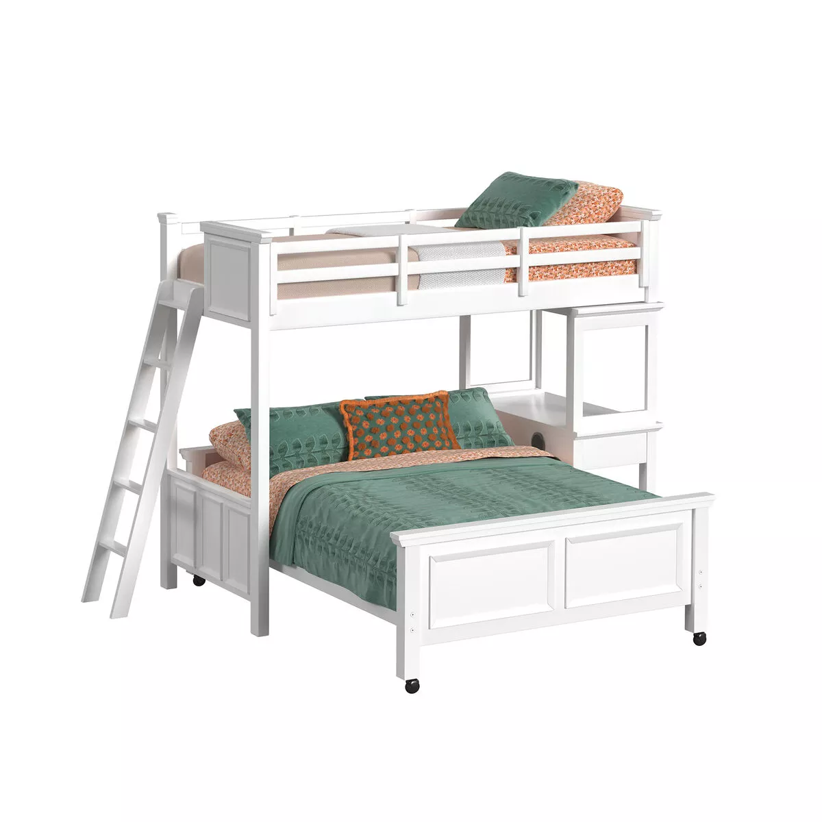Hampton Twin/Full Loft Bed with Desk & Ladder