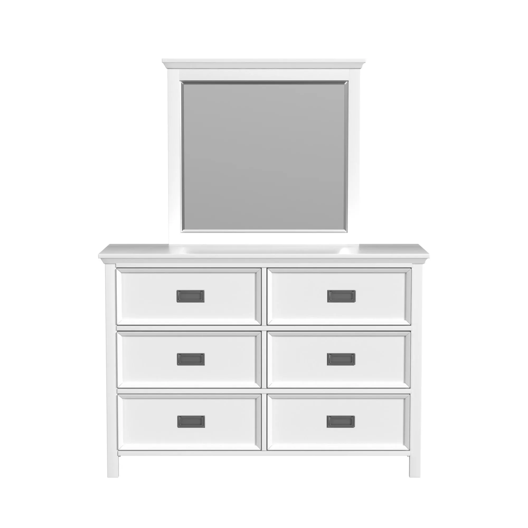 Hampton White Dresser & Mirror