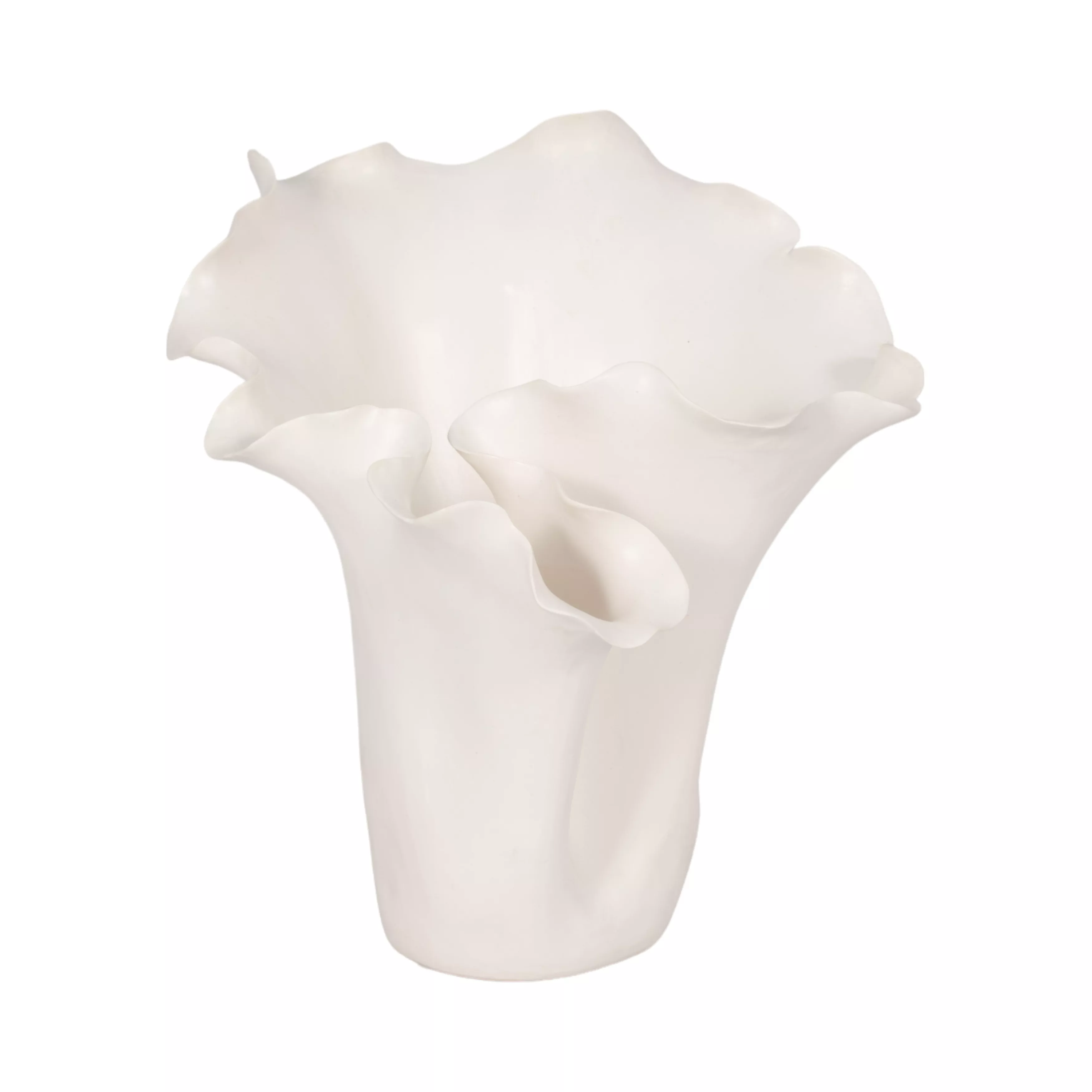Handmade Flutter Vase, White