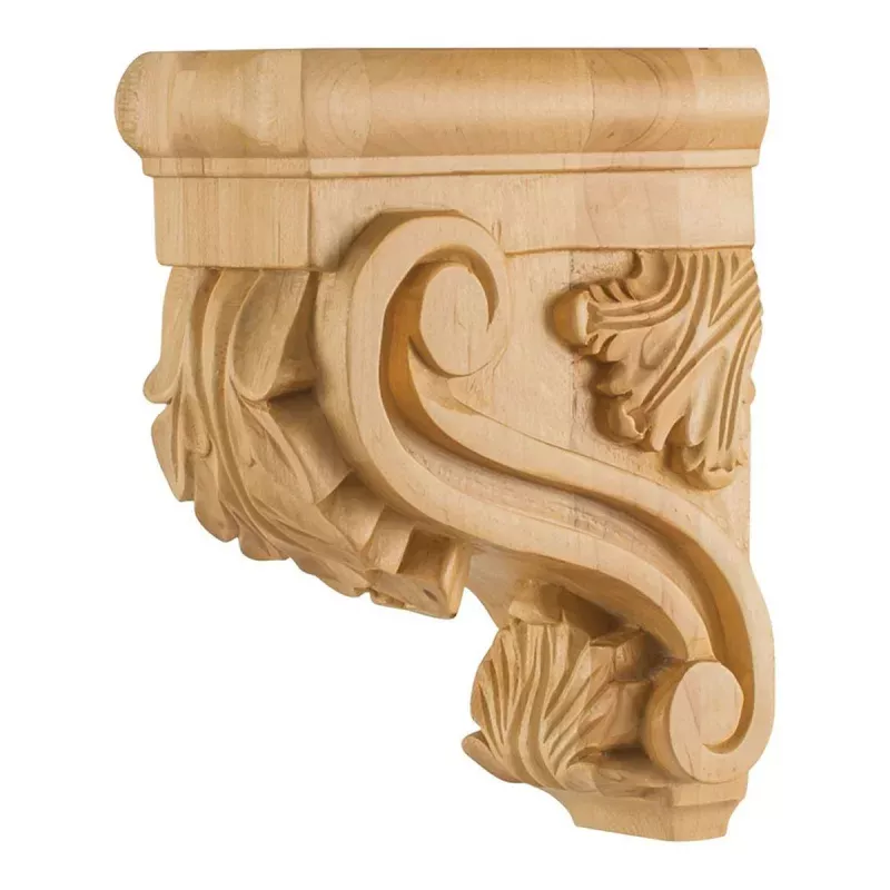 Hardware Resources 3" x 6" x 8" Cherry Acanthus Bar Bracket