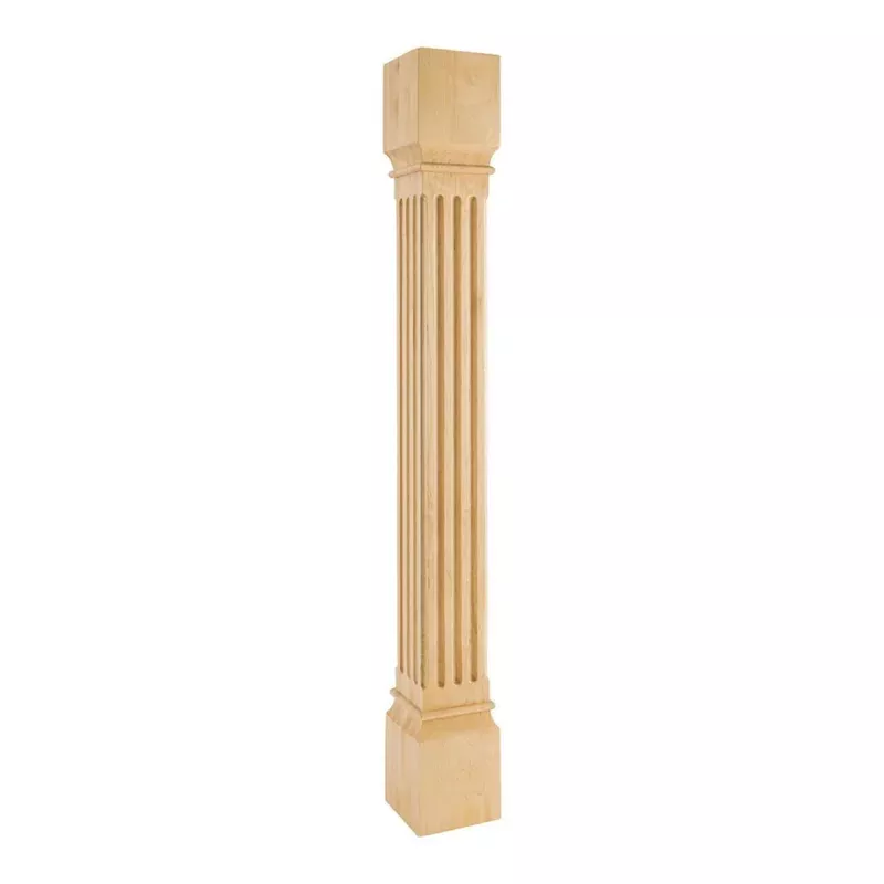 Hardware Resources 5" Square x 42" White Birch Fluted Post