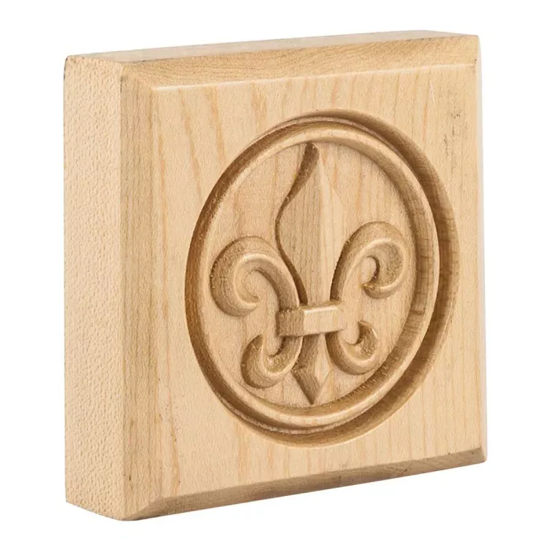 Hardware Resources Cherry Fleur-de-Lis Rosette Moulding