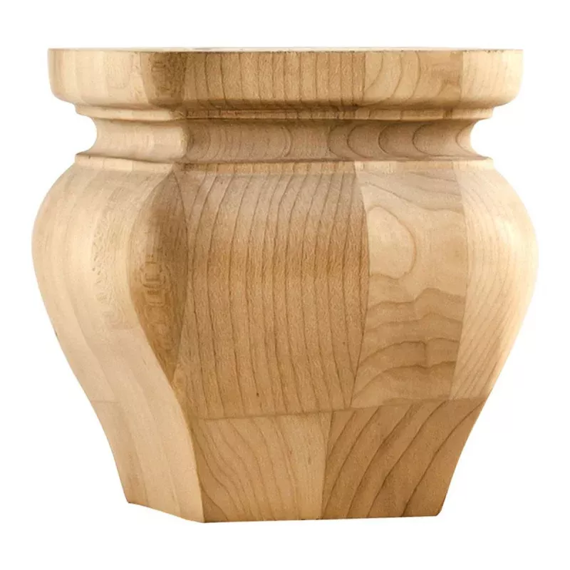Hardware Resources Rubberwood Square Transitional Bun Foot
