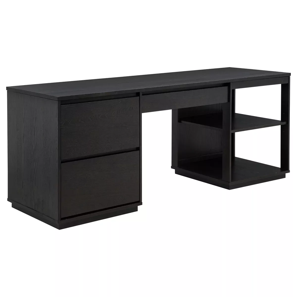 Harkes 75-inch 3-drawer Computer Desk with Adjustable Shelf Coffee Bean