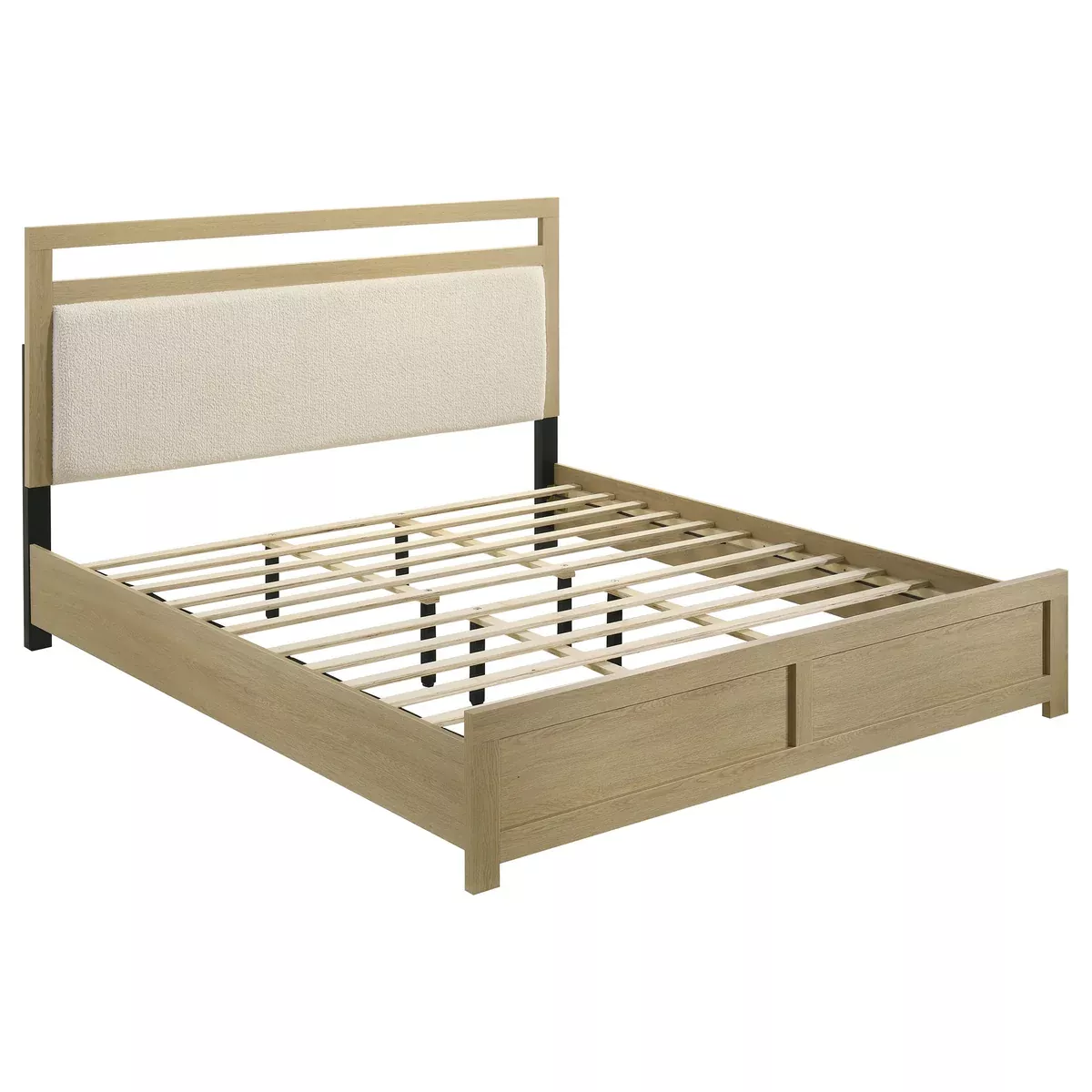 Hendricks California King Panel Headboard Platform Bed Light Oak