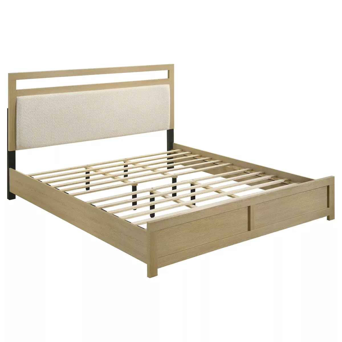 Hendricks Eastern King Panel Headboard Platform Bed Light Oak