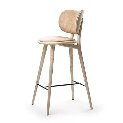 High Stool Backrest, Kitchen Height, 27.1" by Space Copenhagen for Mater