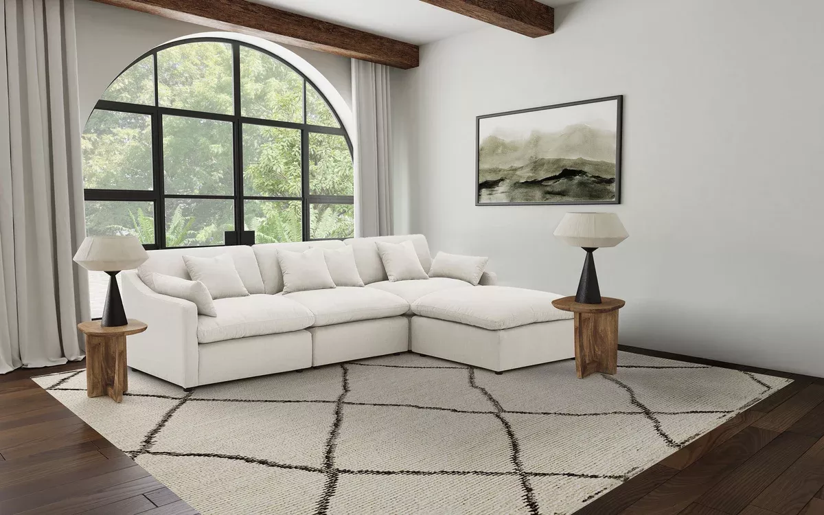 Hobson 4-piece Upholstered Modular Sectional Sofa Ivory